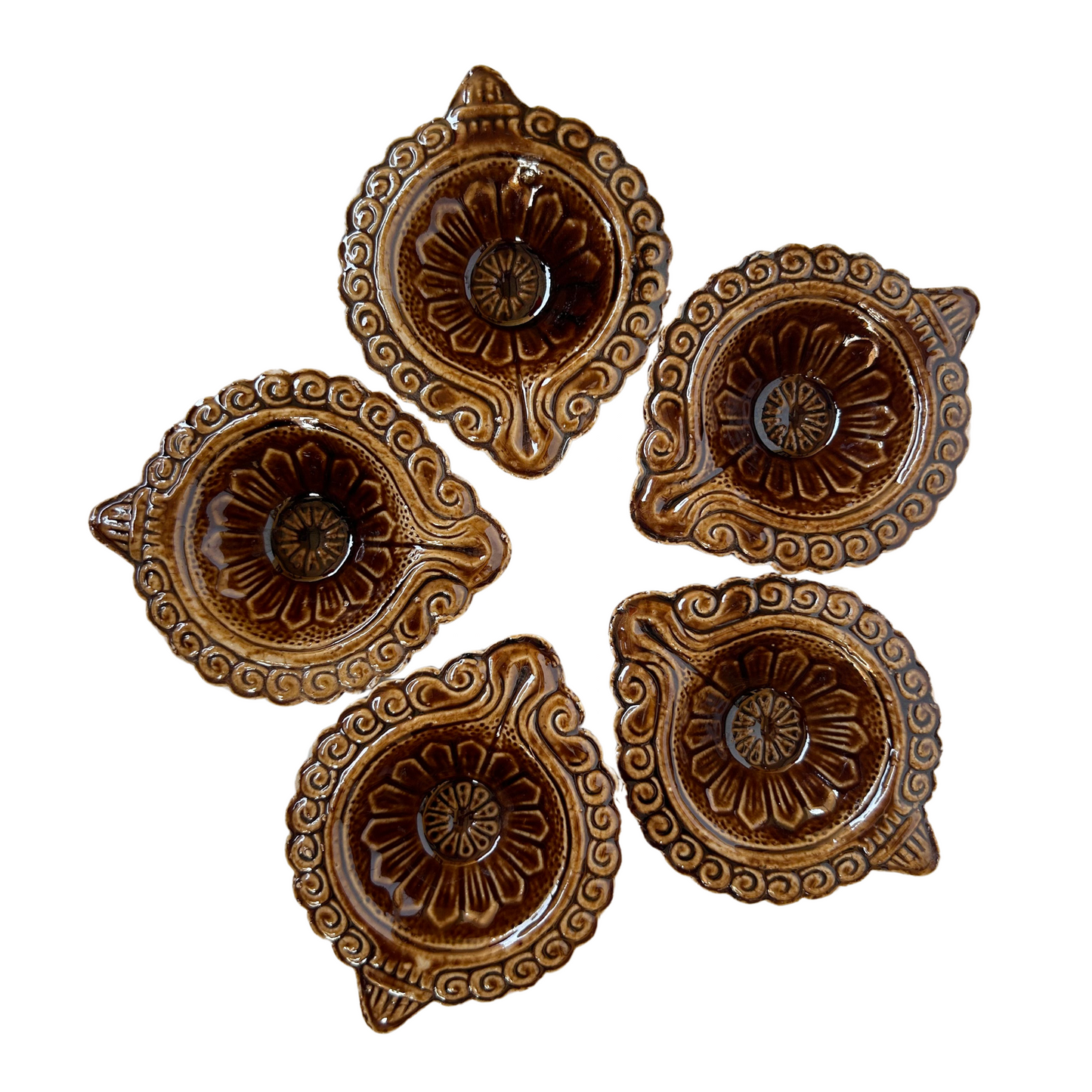 ATCHAYAM Traders Diya for Pooja | Ceramic Diya | Diwali Ke Diye | Best Diya for Karthigai Deepam | Agal Vilakku (Brown 1)